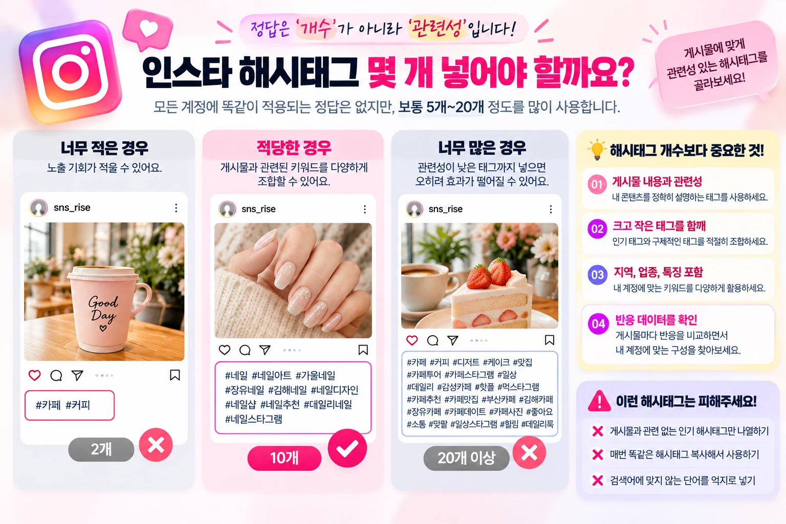 인스타 해시태그, 많이 넣을수록 좋을까? 게시물에 맞게 고르는 방법
